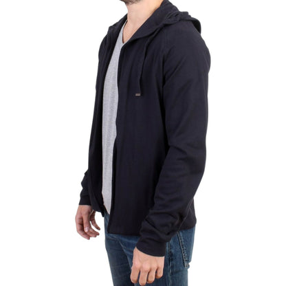 Costume National Blue hooded cotton sweater