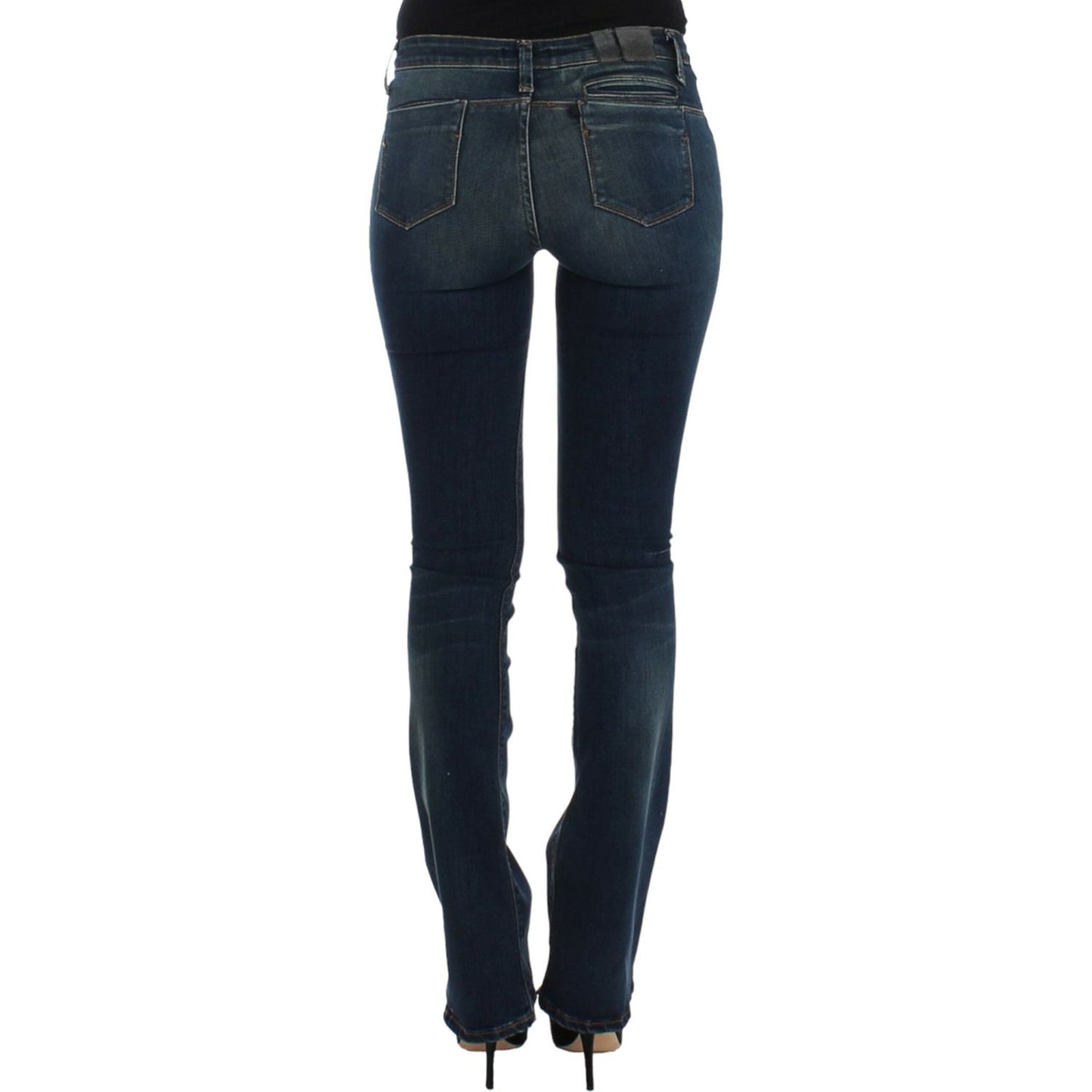 Chic Blue Straight Leg Designer Jeans