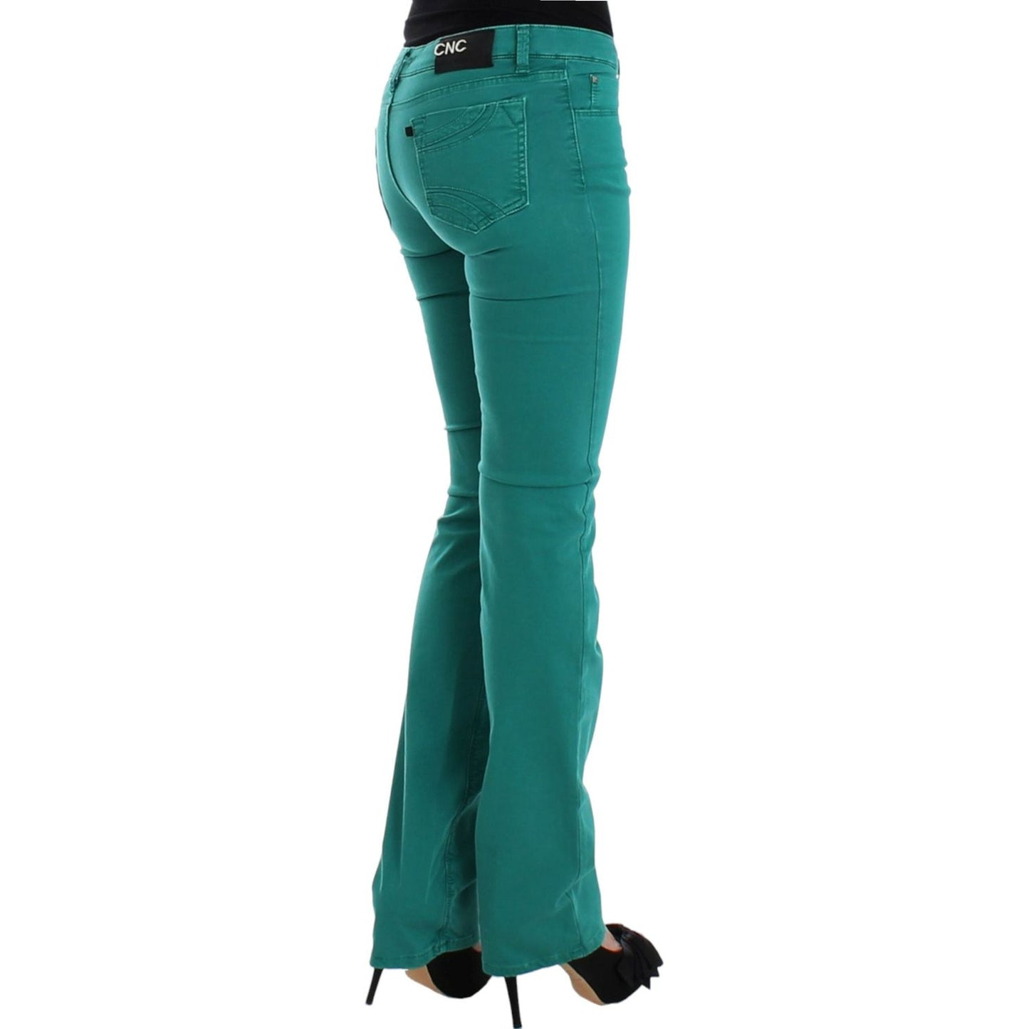 Costume National Chic Green Straight Leg Jeans for Sophisticated Style Costume National