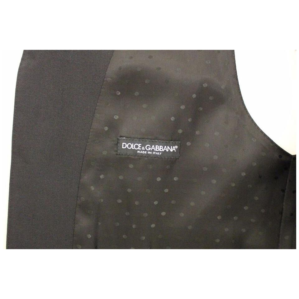 Dolce & Gabbana Elegant Black Wool Silk Dress Vest Dolce & Gabbana