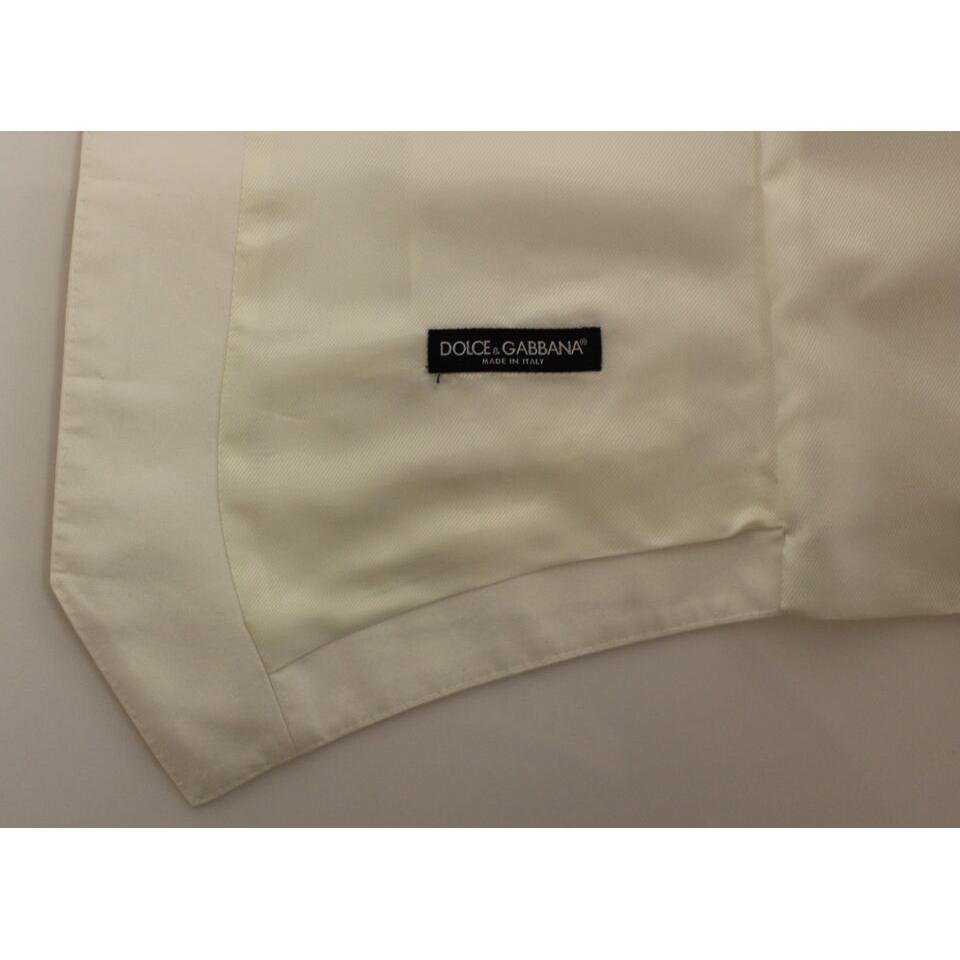 Dolce & Gabbana Elegant White Cotton Silk Dress Vest Dolce & Gabbana