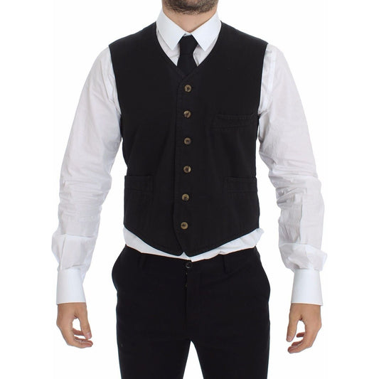 Dolce & Gabbana Elegant Black Dress Vest Dolce & Gabbana