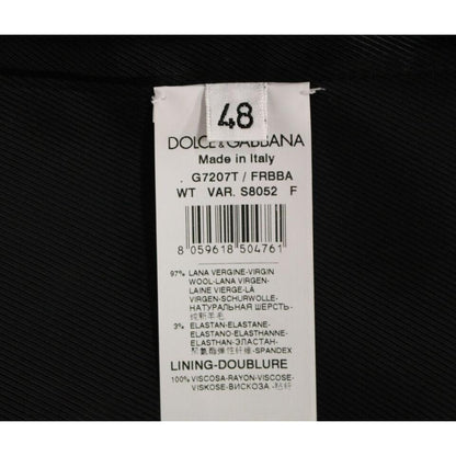 Dolce & Gabbana Gray Striped Wool Logo Vest Gilet Weste