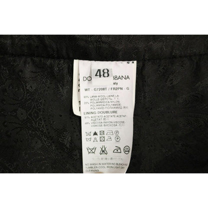 Dolce & Gabbana Black Striped Wool Logo Vest Gilet Weste