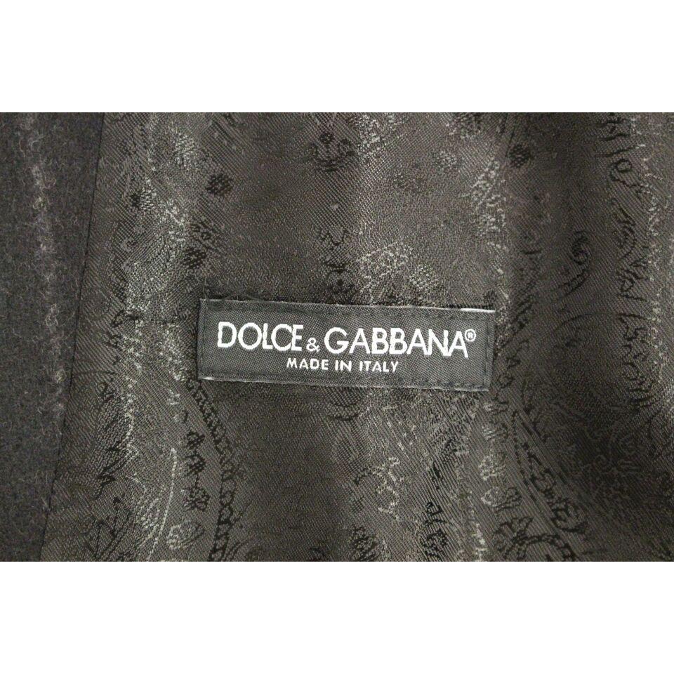 Dolce & Gabbana Black Striped Wool Logo Vest Gilet Weste