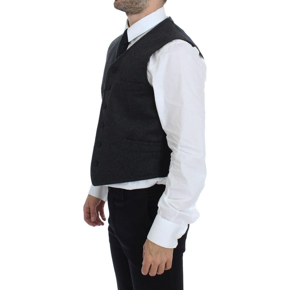 Dolce & Gabbana Elegant Gray Wool Blend Dress Vest Dolce & Gabbana