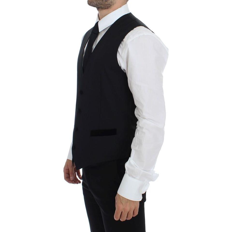 Dolce & Gabbana Elegant Black Wool Formal Dress Vest Dolce & Gabbana