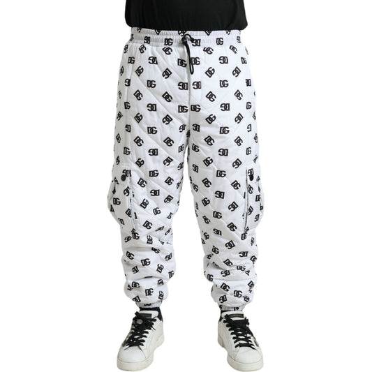 Dolce & Gabbana Chic White Jogger Pants with Iconic DG Print Dolce & Gabbana