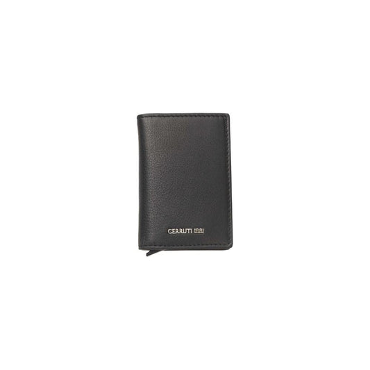 Cerruti 1881 Elegant Black Calf Leather Wallet Cerruti 1881