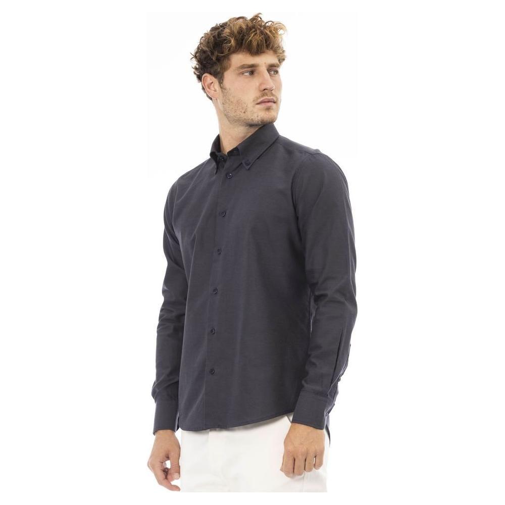 Baldinini Trend Gray Cotton Men Shirt Baldinini Trend