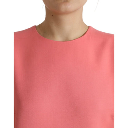 Dolce & Gabbana Pink Virgin Wool Sleeveless Mini Dress