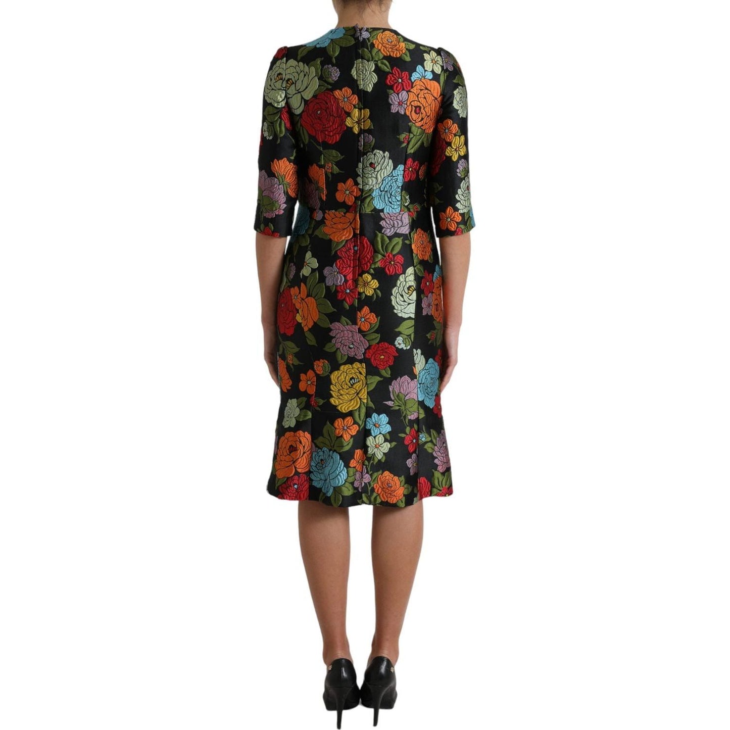 Dolce & Gabbana Elegant Floral Embroidered Pencil Dress Dolce & Gabbana