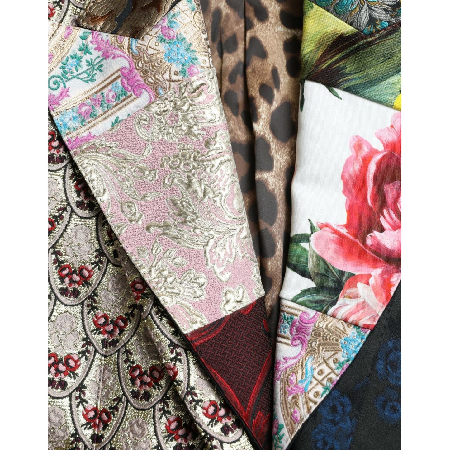 Dolce & Gabbana Multicolor Floral Patchwork Jacquard Jacket