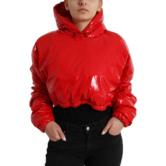 Dolce & Gabbana Chic Shiny Red Cropped Jacket Dolce & Gabbana