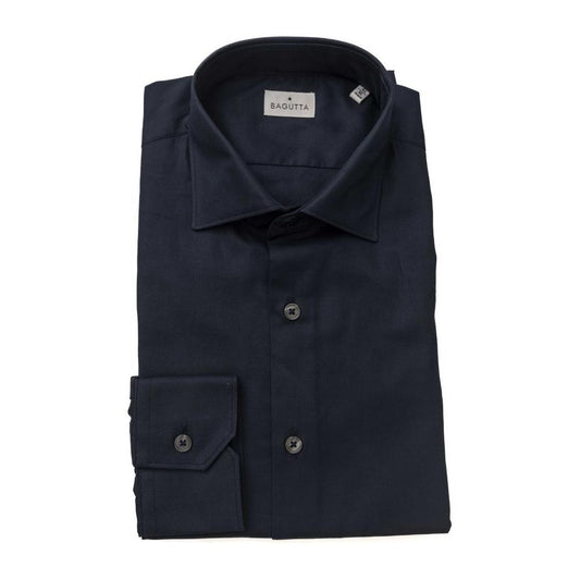 Bagutta Blue Cotton Men's Shirt Bagutta