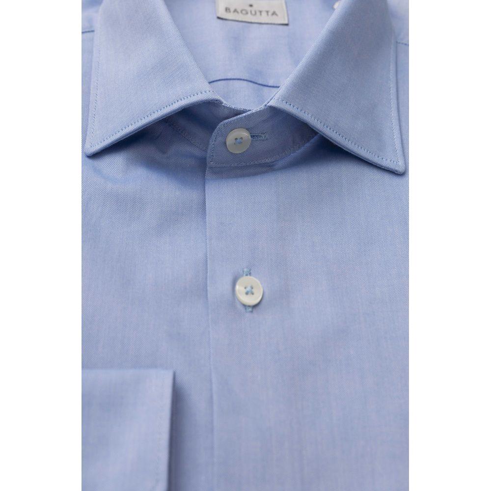 Bagutta Light Blue Cotton Men Shirt Bagutta