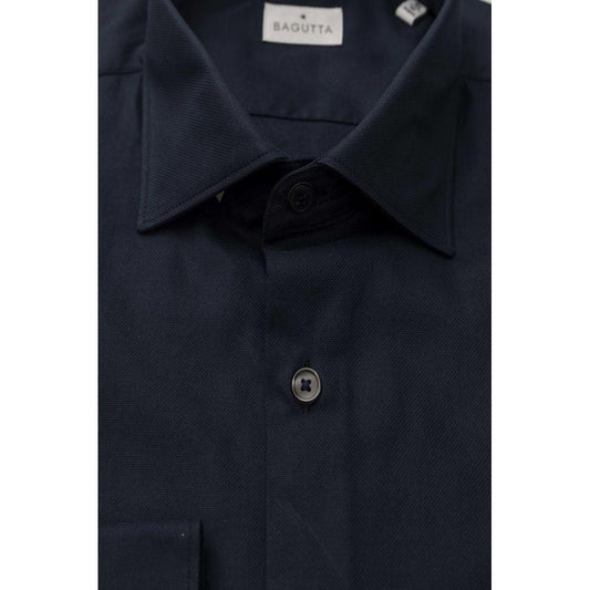 Bagutta Blue Cotton Men's Shirt Bagutta