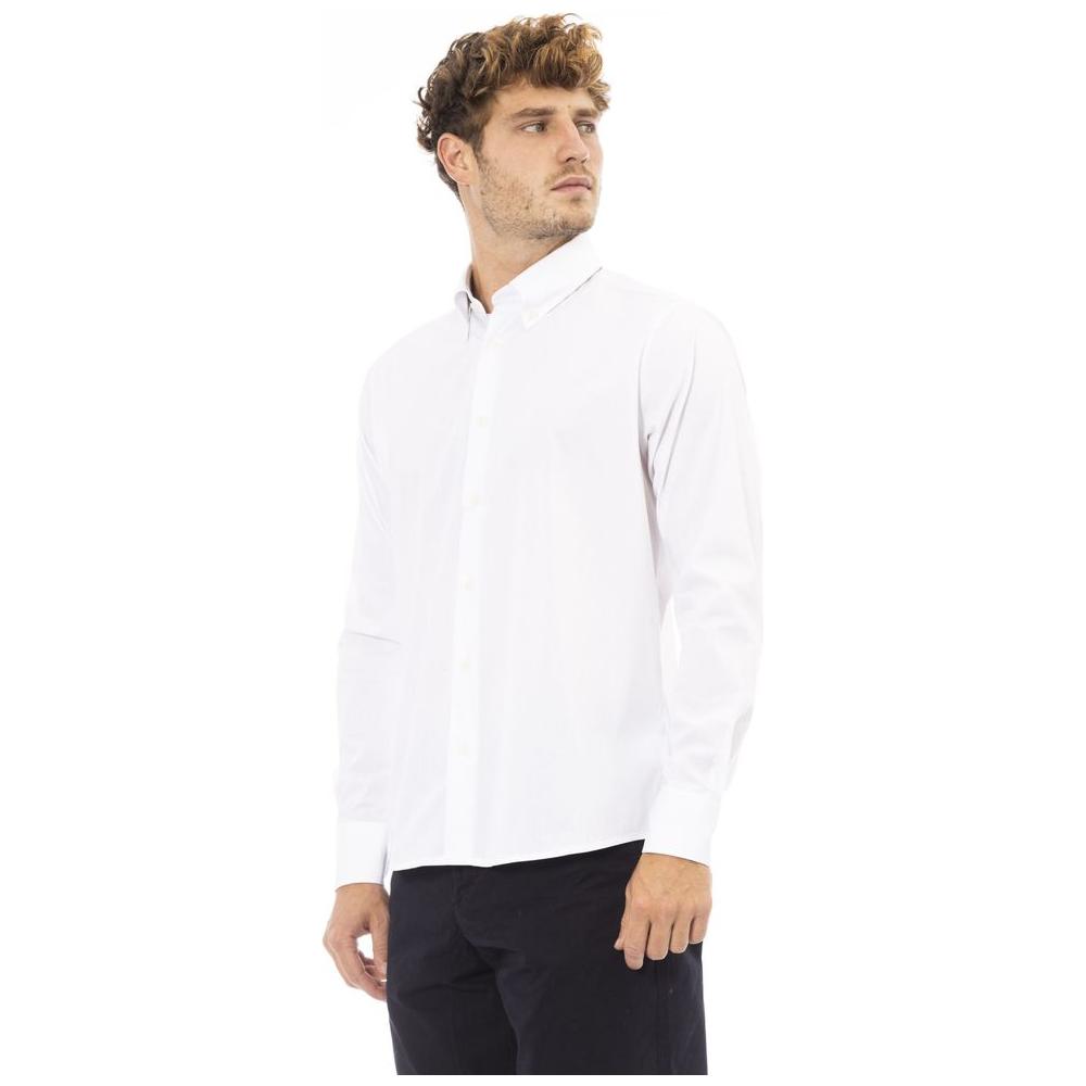 Baldinini Trend White Cotton Mens Shirt Baldinini Trend