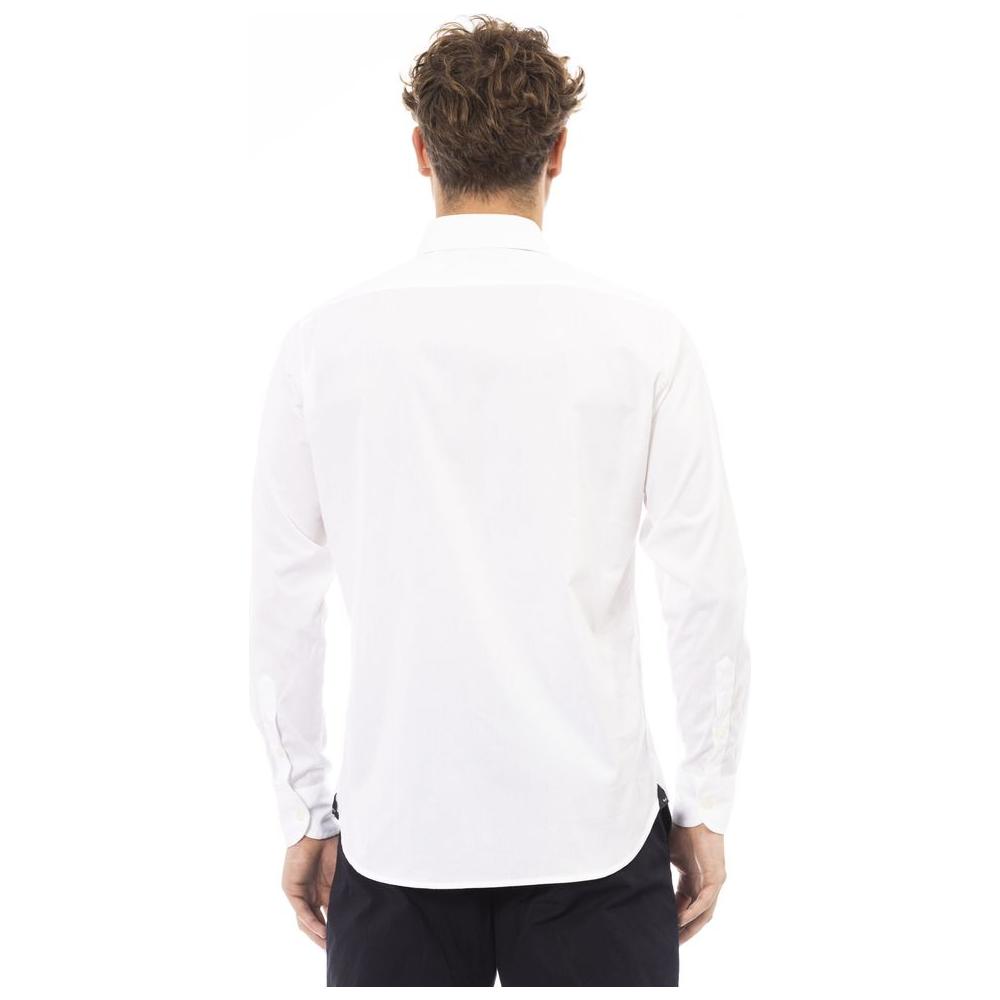 Baldinini Trend White Cotton Men Shirt Baldinini Trend