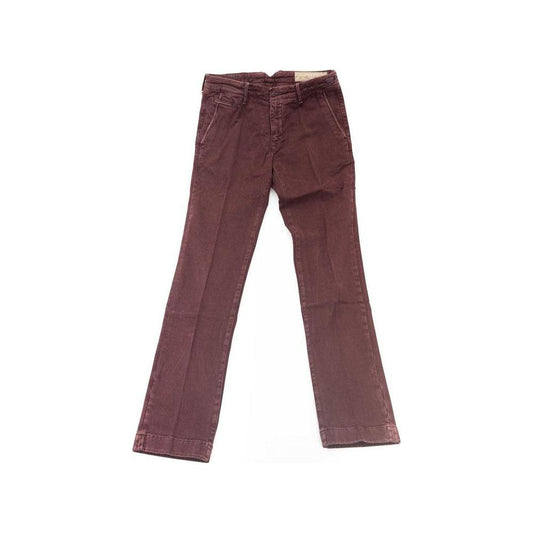 Jacob Cohen Burgundy Cotton Men Chino Jacob Cohen