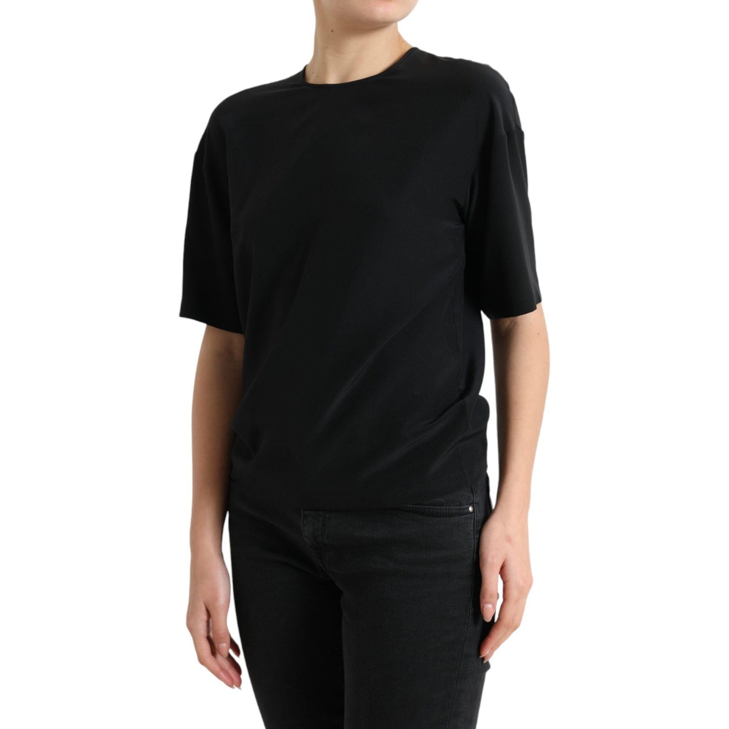 Dolce & Gabbana Elegant Silk Blend Round Neck Blouse Dolce & Gabbana