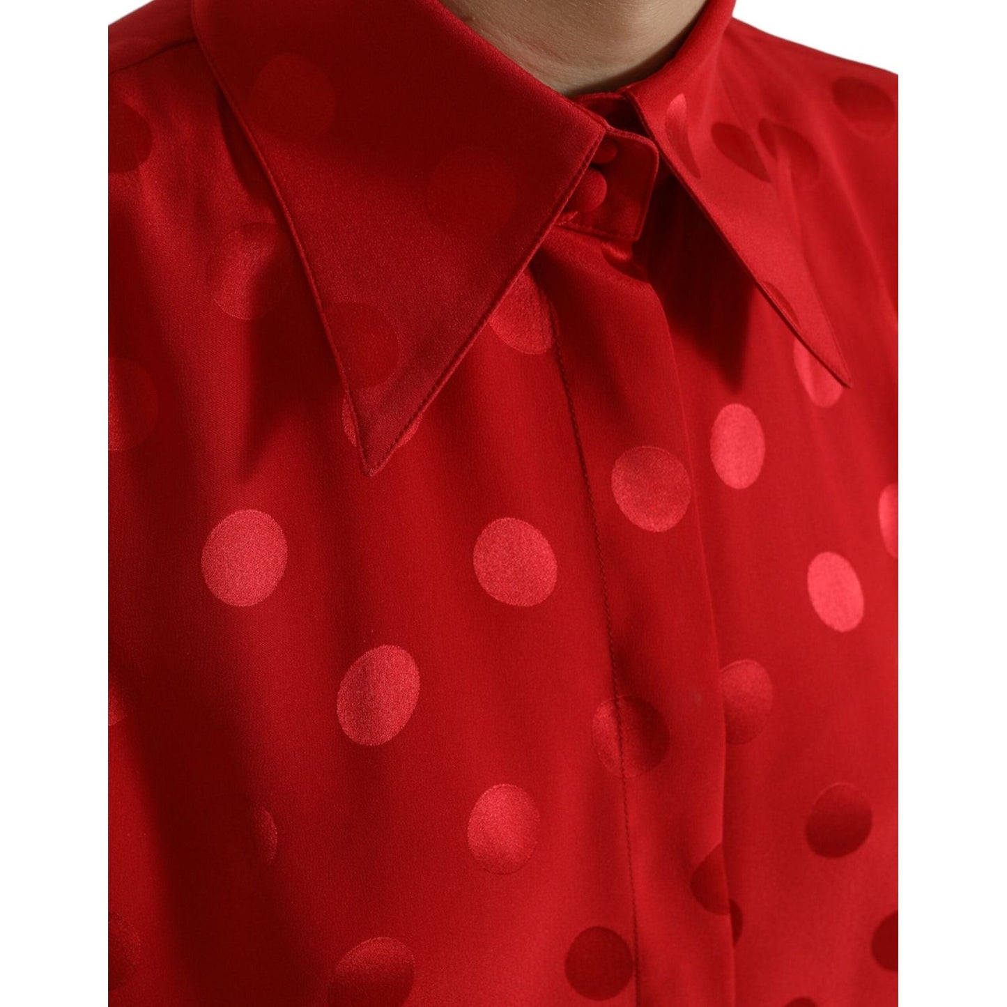 Dolce & Gabbana Elegant Polka Dot Sleeveless Silk Blouse Dolce & Gabbana