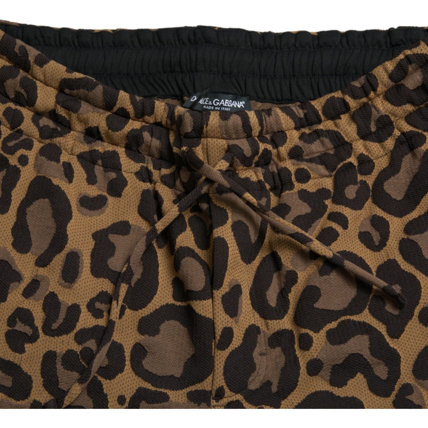 Dolce & Gabbana Brown Leopard Jacquard Jogger Pants