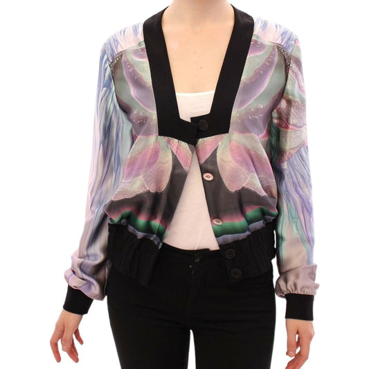 Sergei Grinko Multicolor Silk Blouse Jacket Coats & Jackets Sergei Grinko