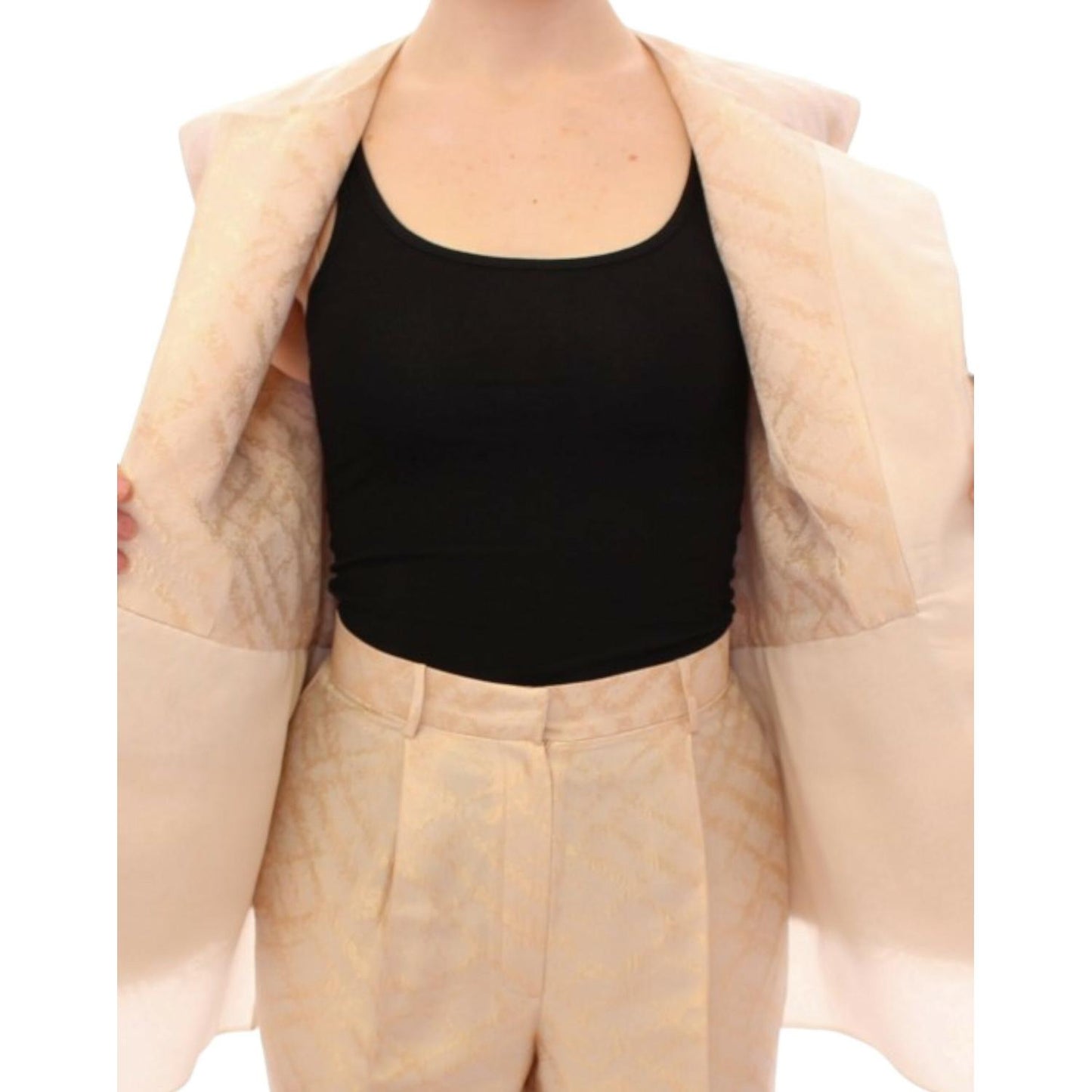 Zeyneptosun Beige brocade sleeveless jacket 10% Linen,1728,30% Viscone,67345645728,Beige,Clothing,IT42|M,Jackets & Coats - Clothing,Jackets & Coats - Women - Clothing,Material: 60% Polyester,New with tags,Sleveless Jacket - Jackets & Coats - Clothing,Wome