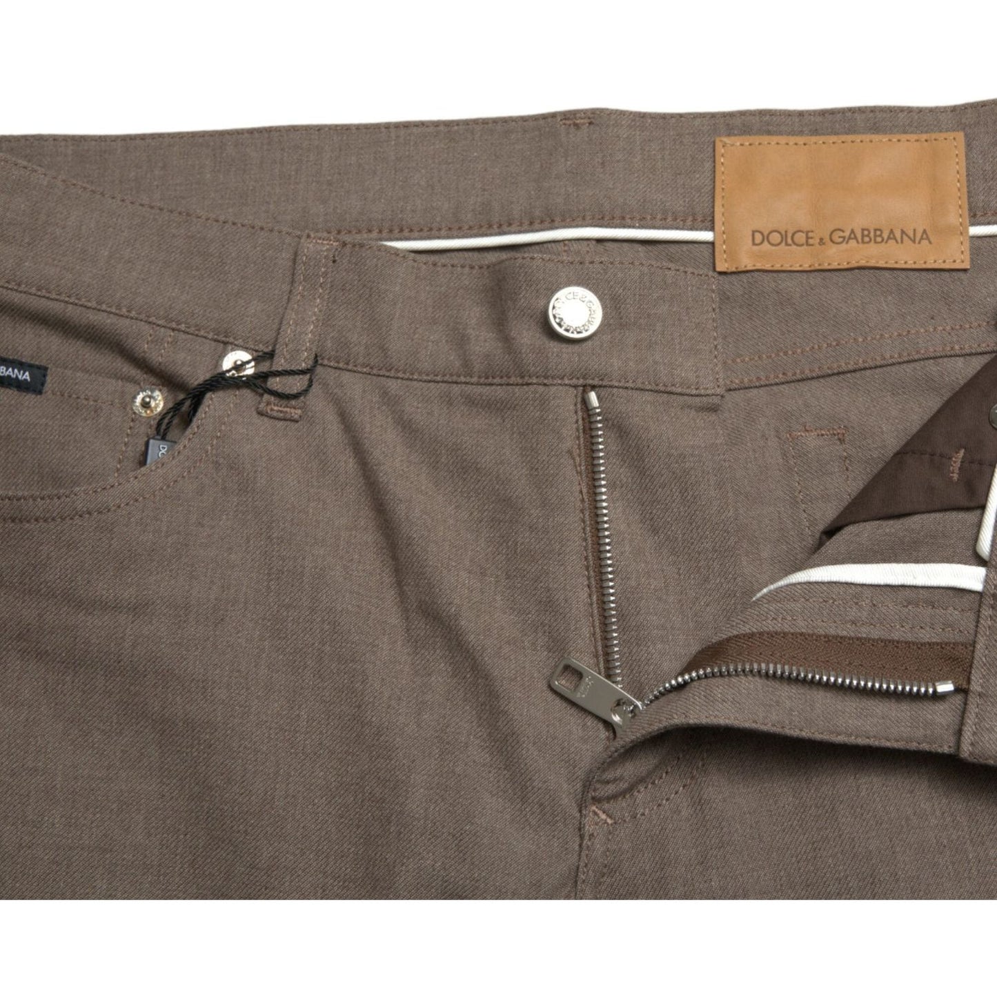 Dolce & Gabbana Elegant Brown Cotton Stretch Skinny Pants Dolce & Gabbana