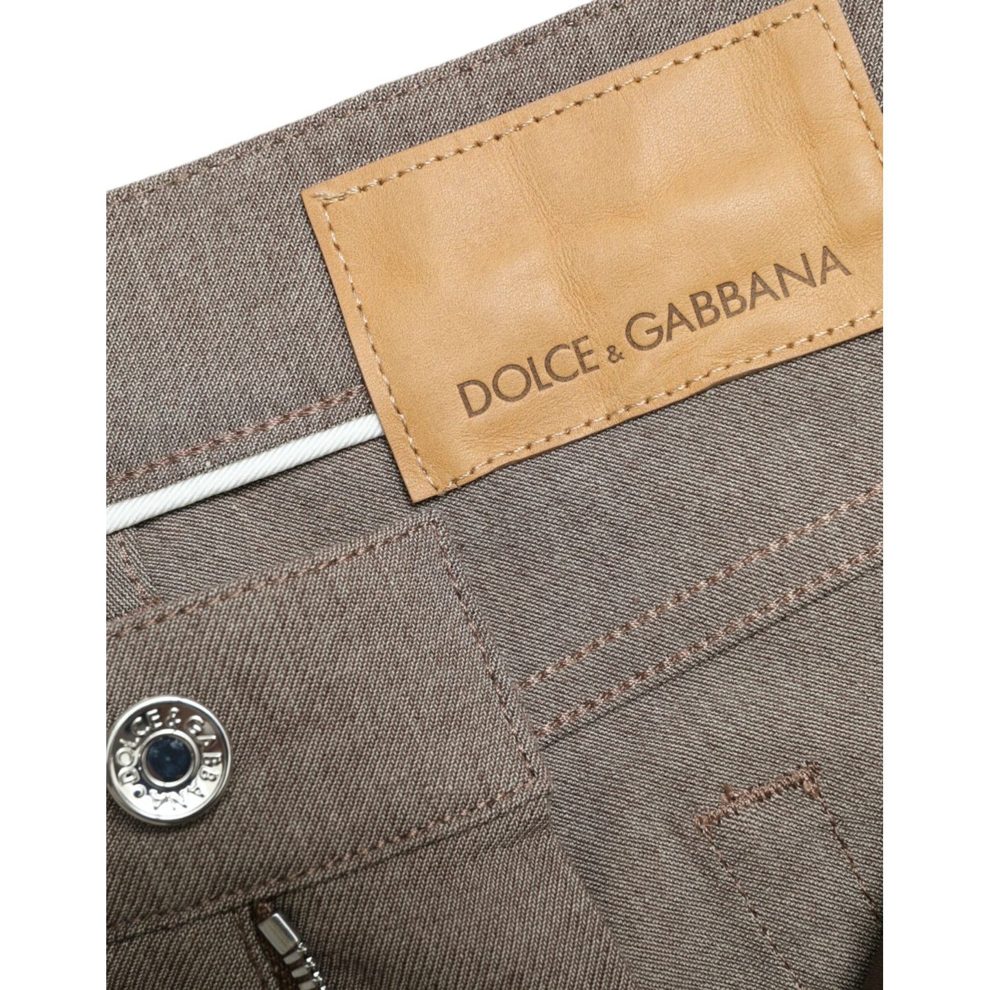 Dolce & Gabbana Elegant Brown Cotton Stretch Skinny Pants Dolce & Gabbana