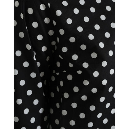 Dolce & Gabbana Black White Polka Dot Nylon Shift Mini Dress