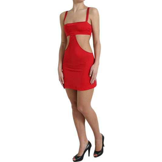 Dolce & Gabbana Exquisite Red Cut Out Bodycon Mini Dress Dolce & Gabbana