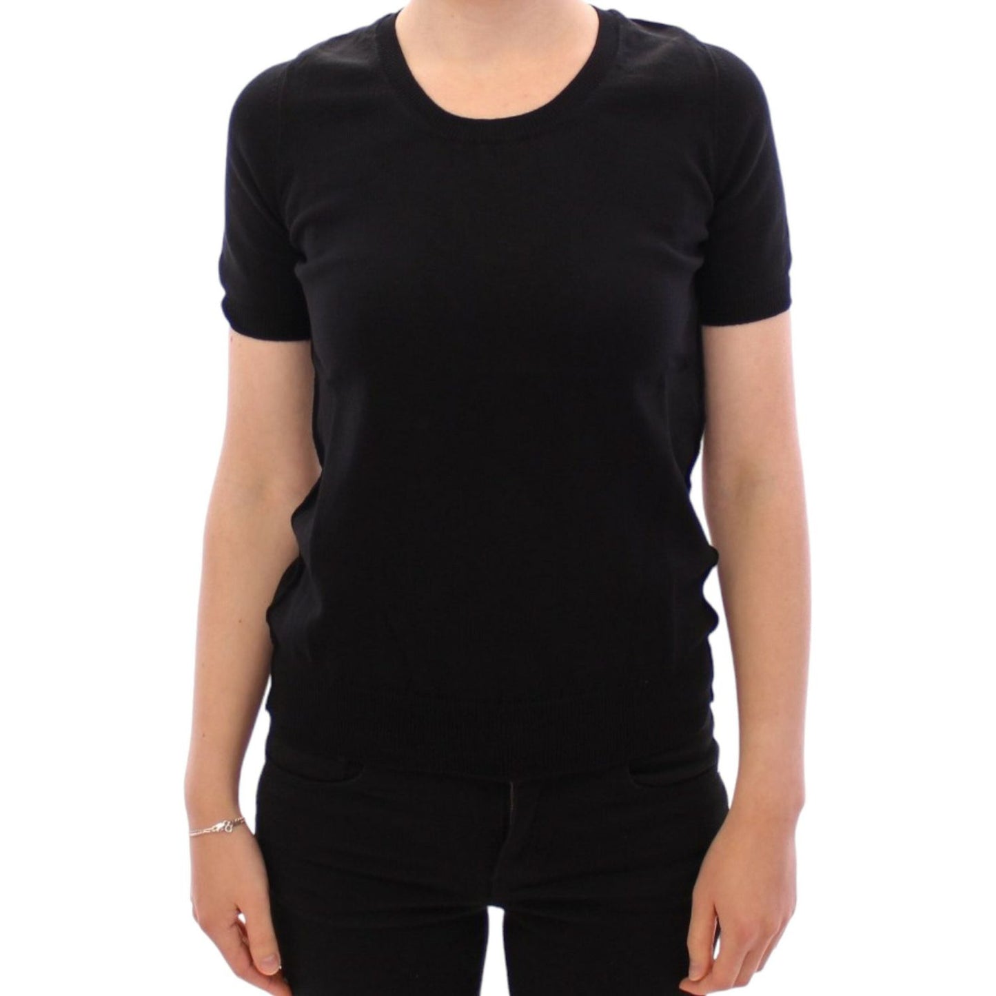 Dolce & Gabbana Elegant Black Cotton Crew-neck Tee Dolce & Gabbana