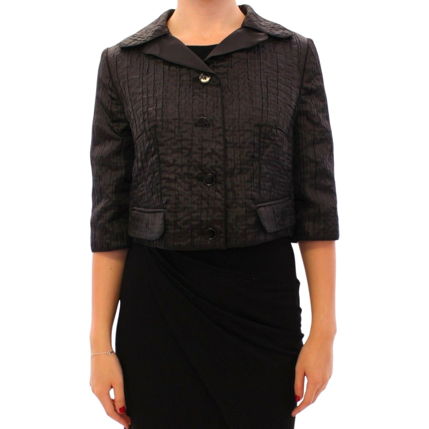 Dolce & Gabbana Black Short Bolero Shrug Jacket Coat