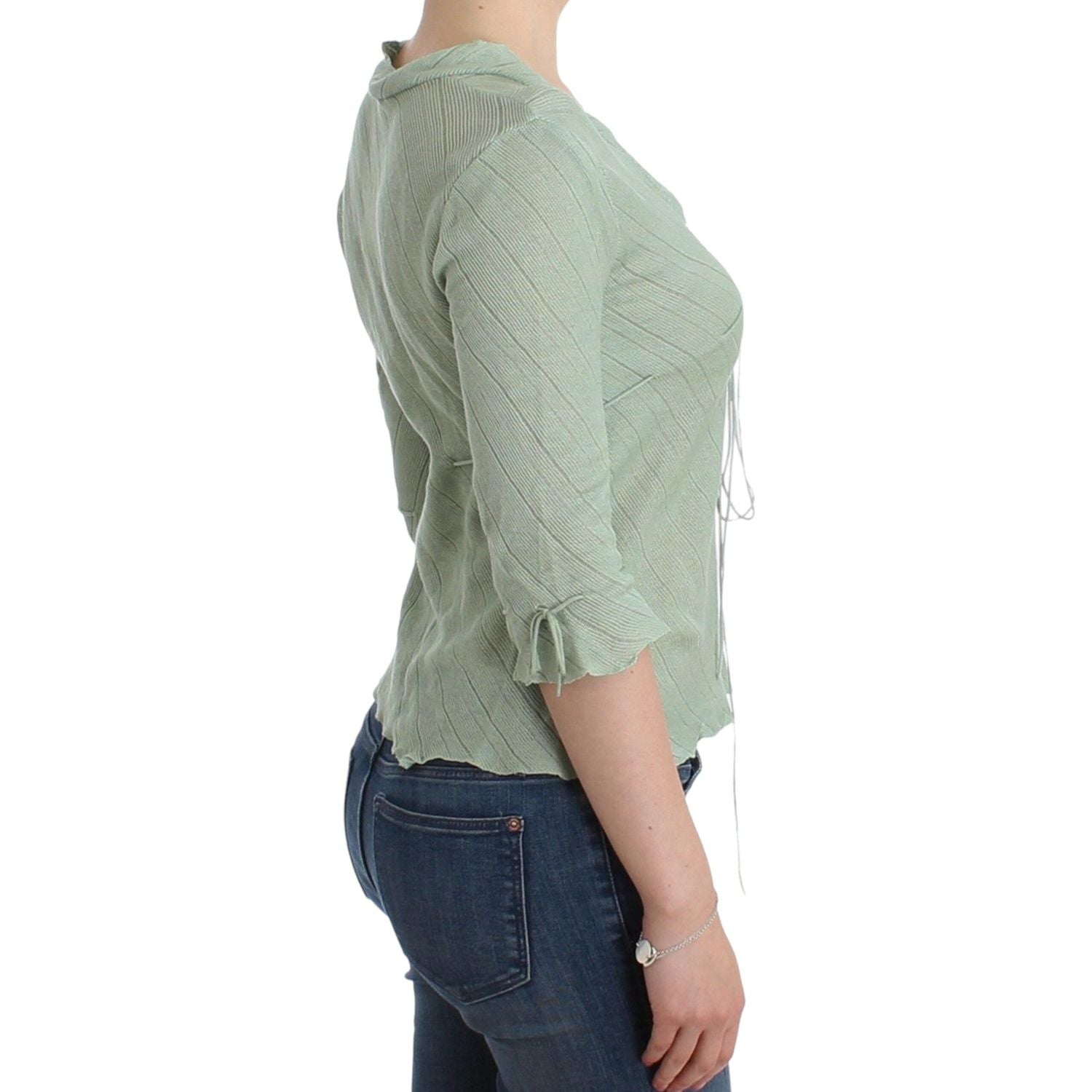 Ermanno Scervino Green Lightweight Knit Sweater Top Blouse