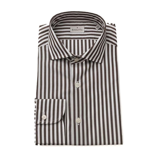 Bagutta Brown Cotton Men Shirt Bagutta