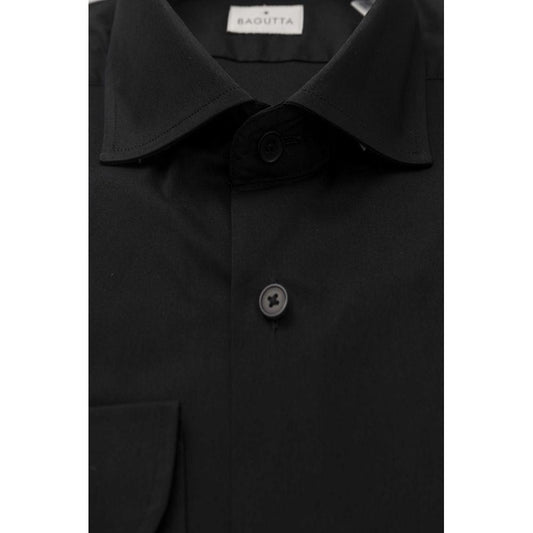 Bagutta Black Cotton Men Shirt Bagutta