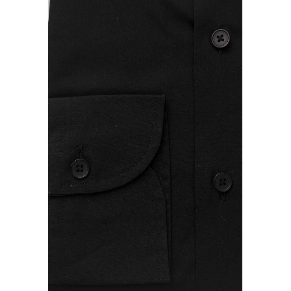 Bagutta Black Cotton Men Shirt Bagutta