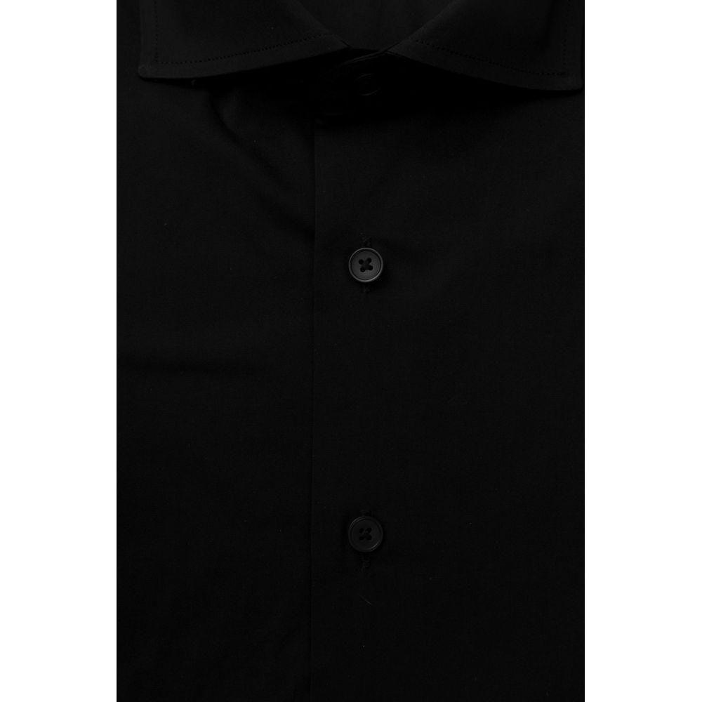 Bagutta Black Cotton Men Shirt Bagutta