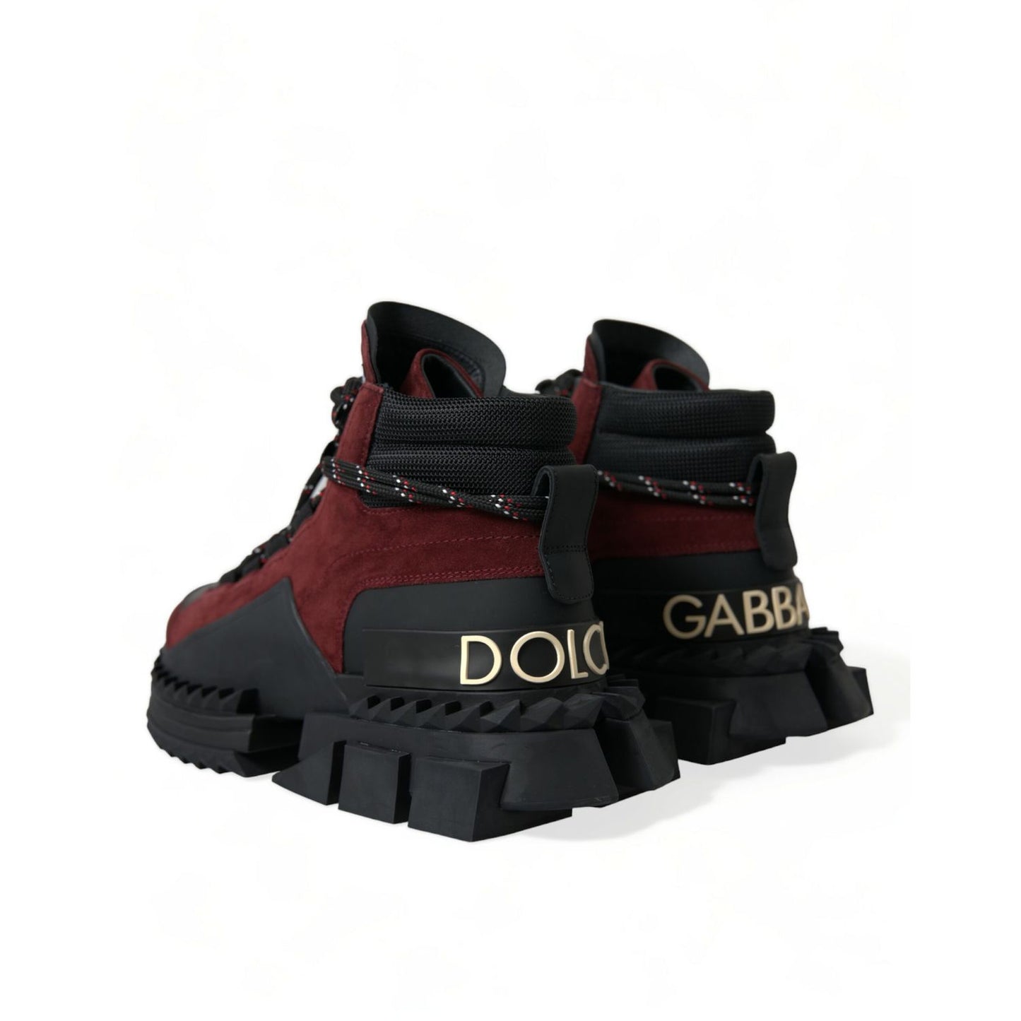 Dolce & Gabbana Burgundy Super King High Top Men Sneakers Shoes
