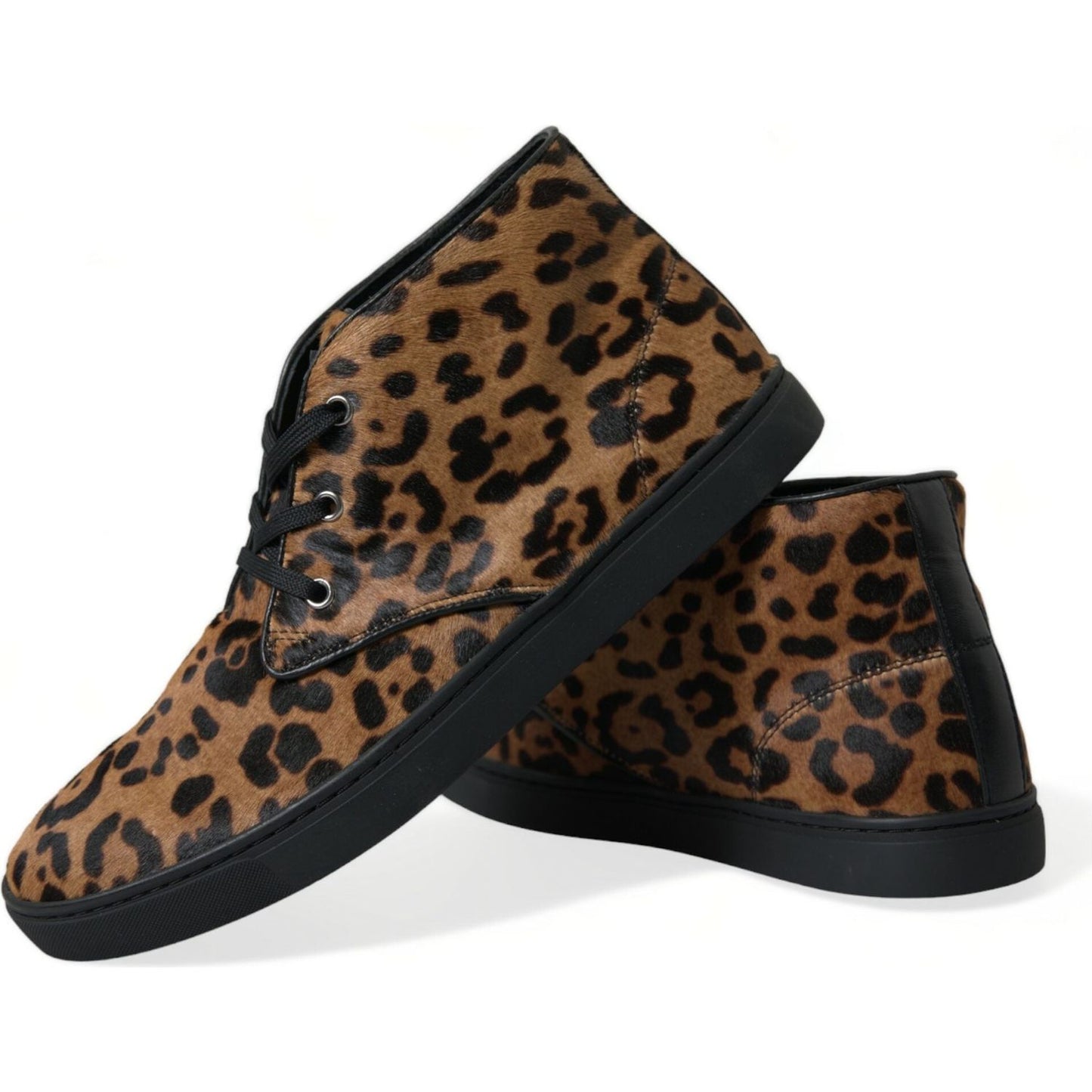 Dolce & Gabbana Elegant Leopard Print Mid-Top Sneakers Dolce & Gabbana