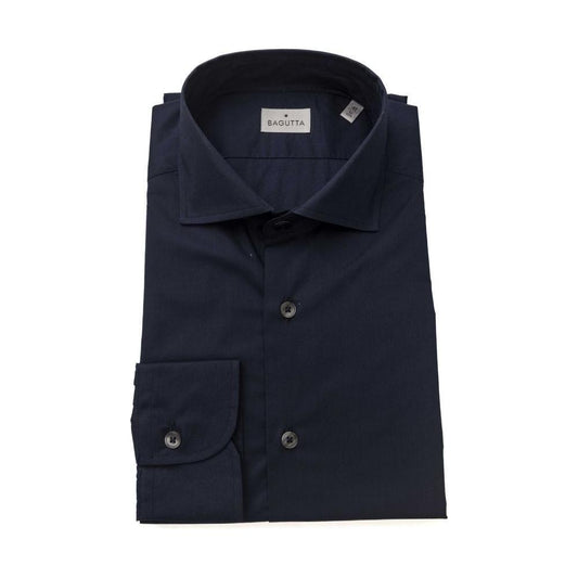 Bagutta Blue Cotton Men's Shirt Bagutta