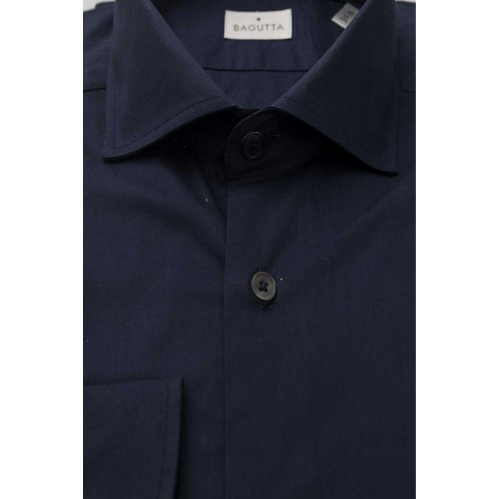 Bagutta Blue Cotton Men's Shirt Bagutta