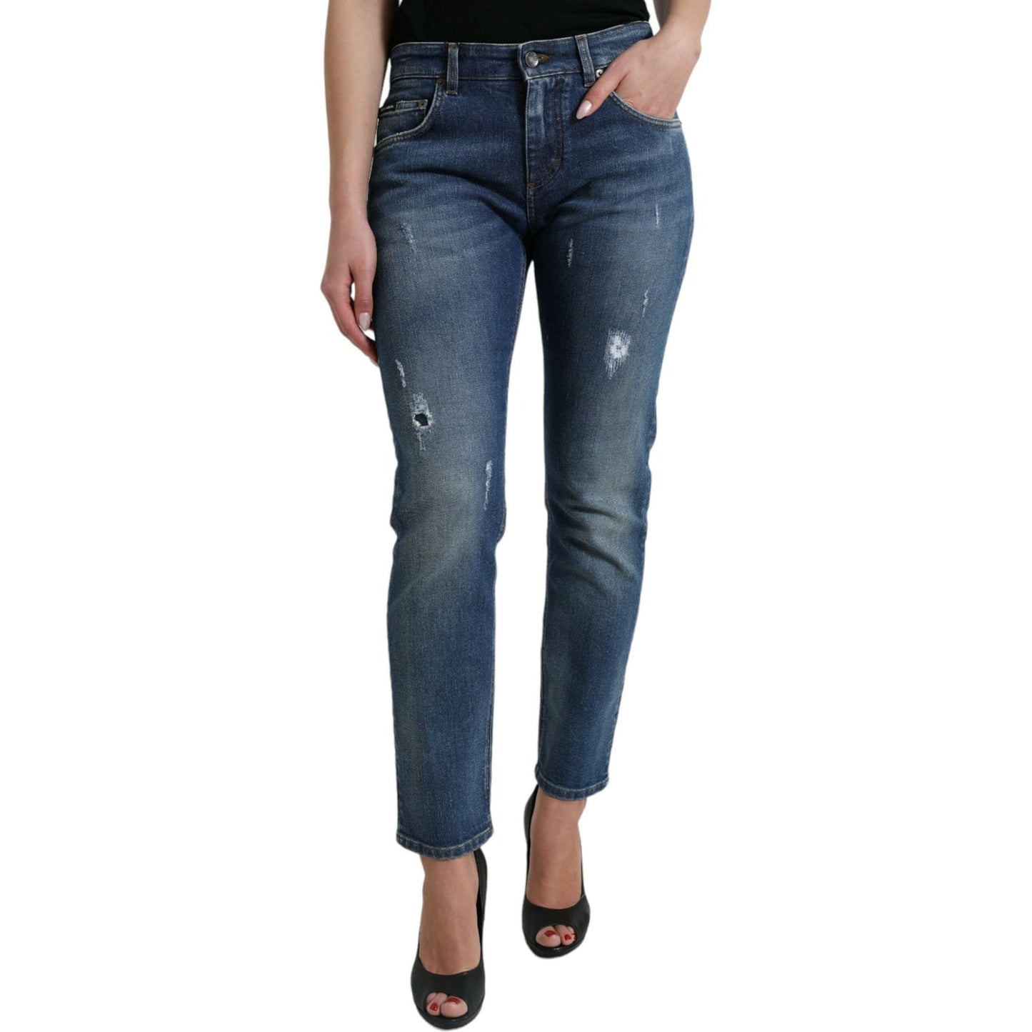 Dolce & Gabbana Chic Boyfriend Mid-Waist Stretch Jeans Dolce & Gabbana