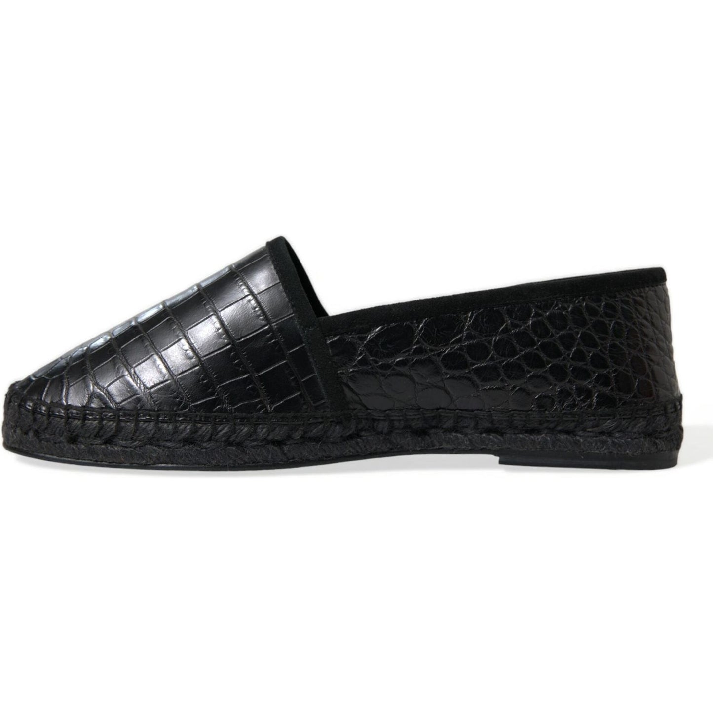 Dolce & Gabbana Exotic Black Leather Espadrilles Dolce & Gabbana