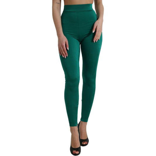 Green High Waist Designer Leggings