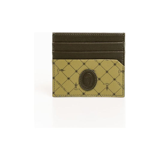 Trussardi Elegant Green Leather Card Holder Trussardi