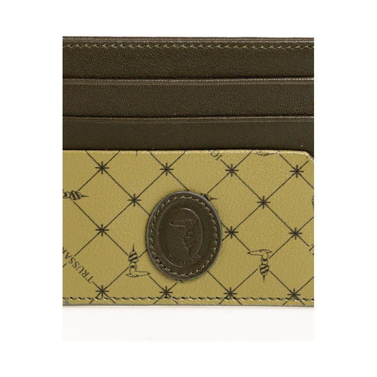 Trussardi Elegant Green Leather Card Holder Trussardi