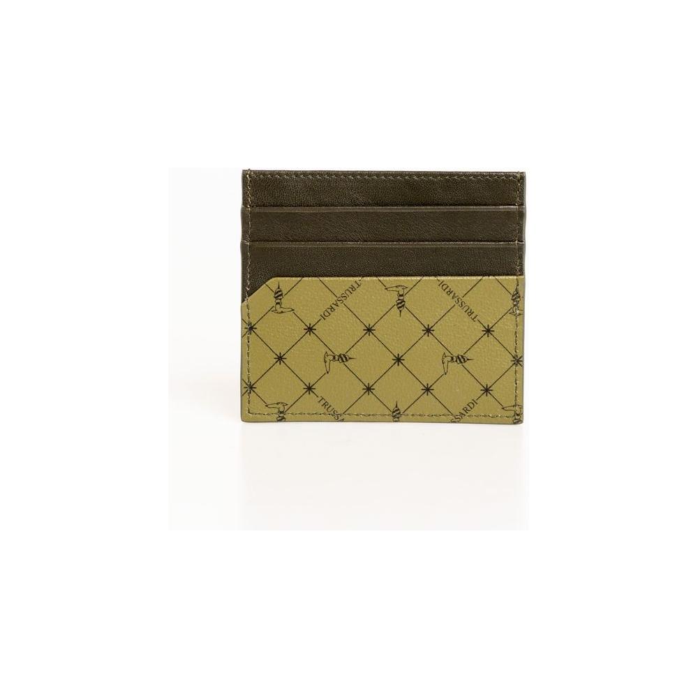 Trussardi Green Leather Men Wallet Trussardi White Smoke